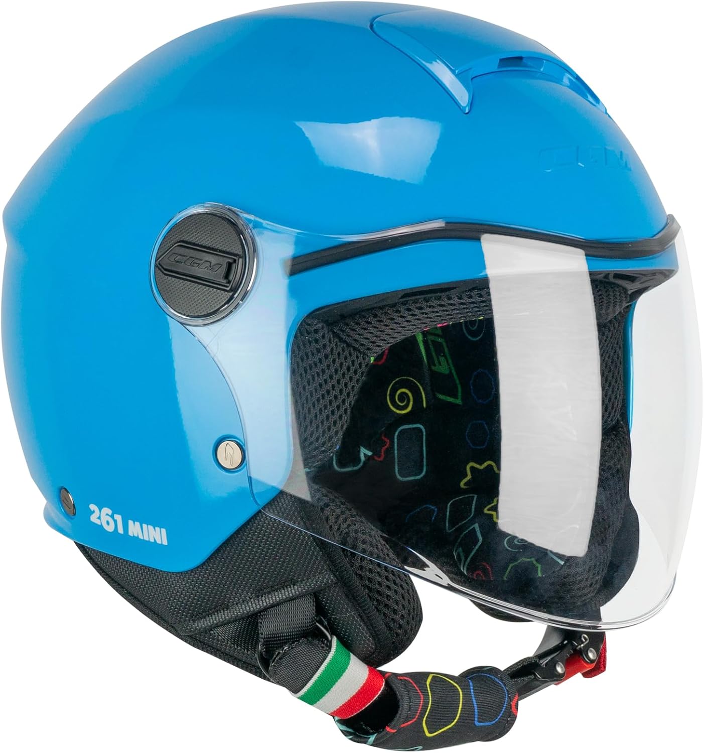Casco Jet Cgm Bambini 261A MINI COMICS Celeste