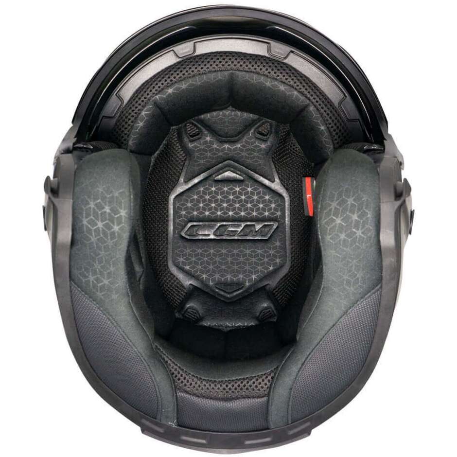 Casco Jet Uomo Donna Cgm 127X DEEP FREAKER Nero Rosso opaco Doppia visiera 