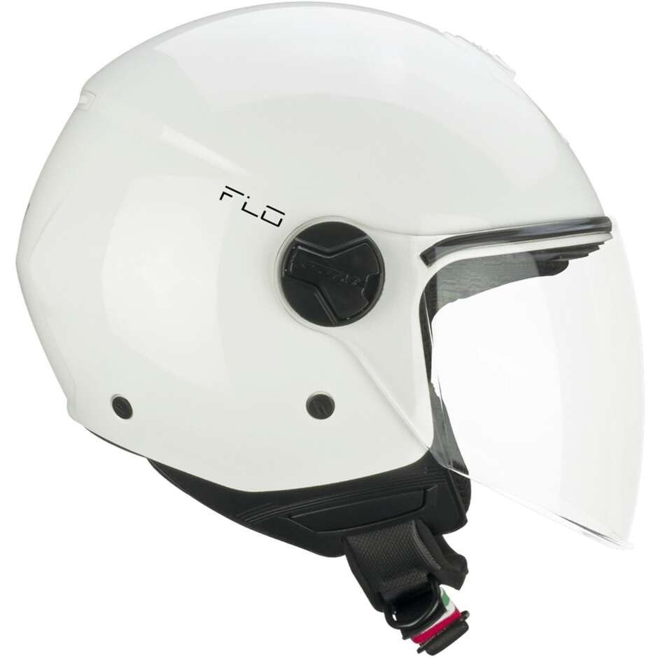 Casco moto e scooter Jet Cgm 167A FLO MONO Bianco Visiera lunga