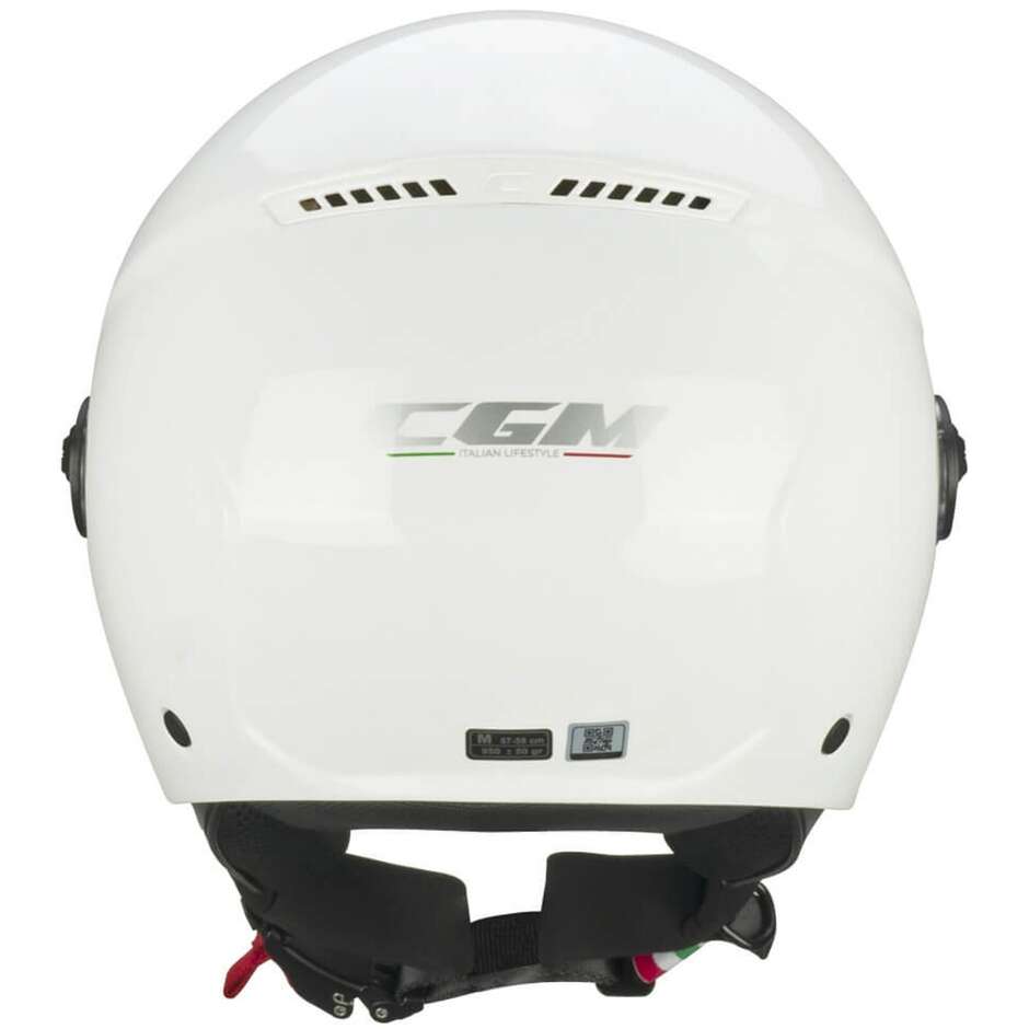 Casco moto e scooter Jet Cgm 167A FLO MONO Bianco Visiera lunga