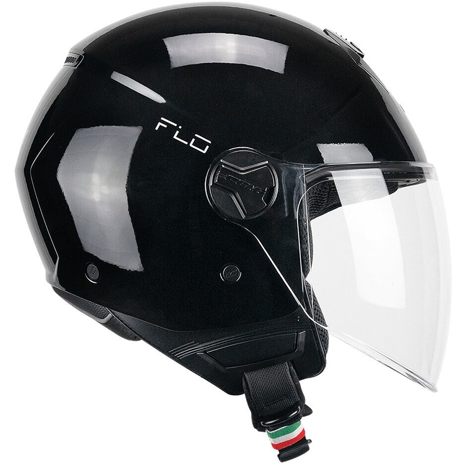 Casco moto e scooter Jet Cgm 167A FLO MONO Nero Lucido Visiera lunga