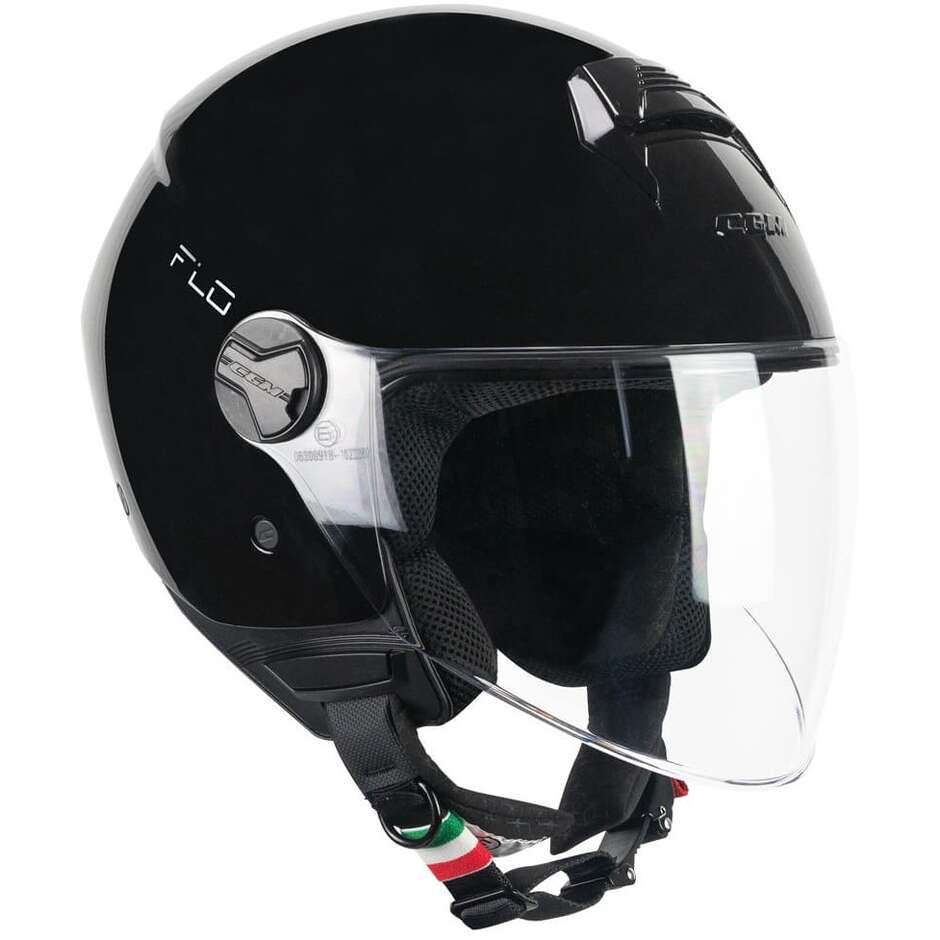 Casco moto e scooter Jet Cgm 167A FLO MONO Nero Lucido Visiera lunga