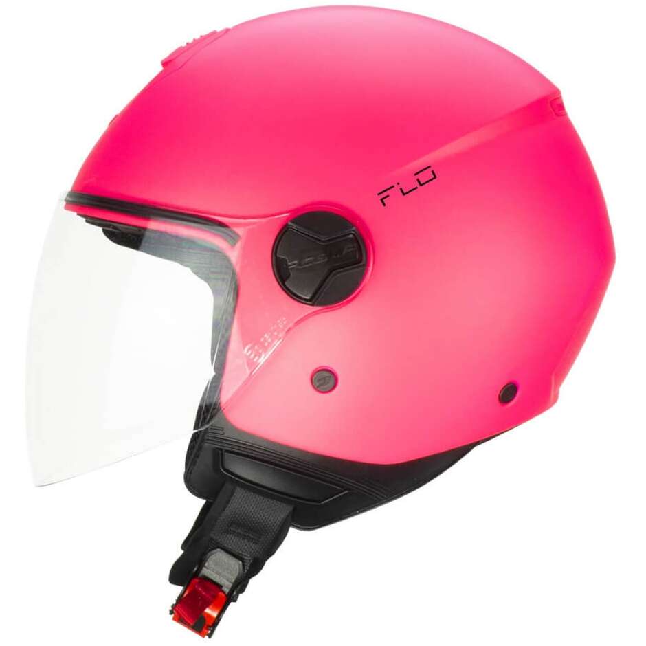 Casco moto e scooter Jet Cgm 167A FLO MONO Rosa fluo opaco Visiera lunga