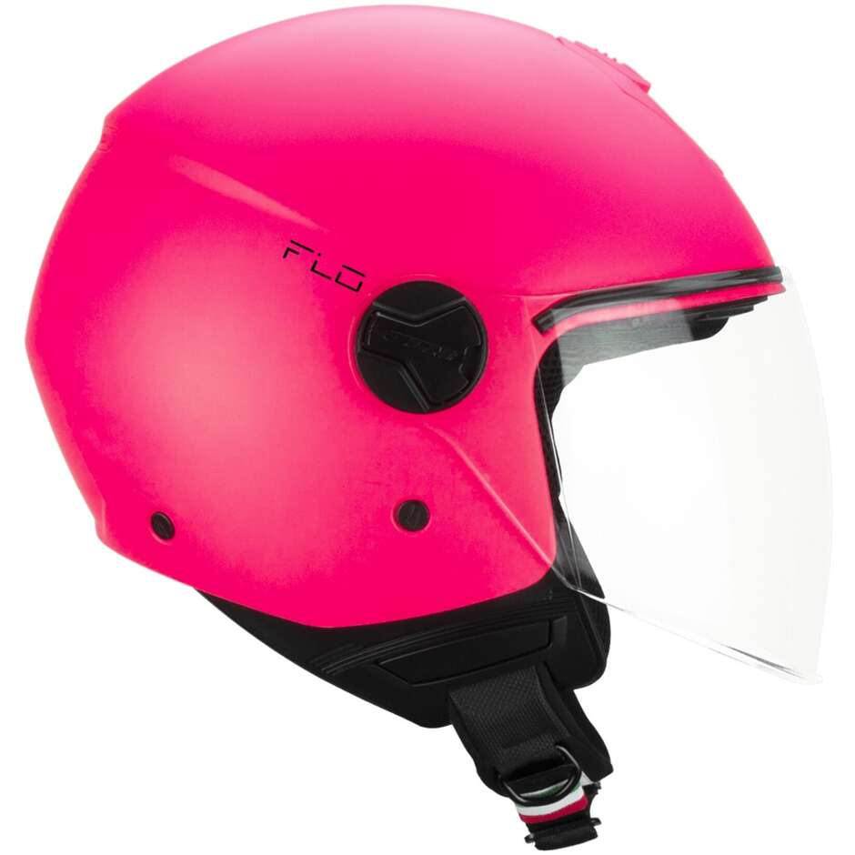 Casco moto e scooter Jet Cgm 167A FLO MONO Rosa fluo opaco Visiera lunga