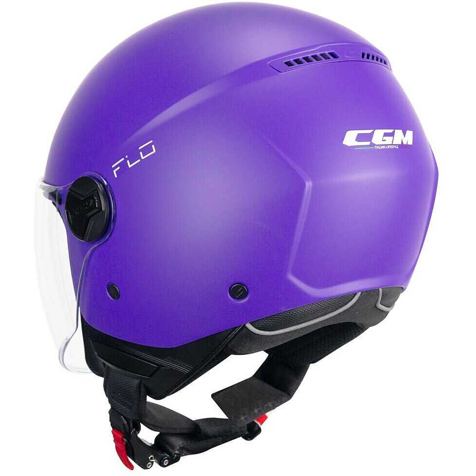 Casco moto e scooter Jet Cgm 167A FLO MONO Viola opaco Visiera lunga