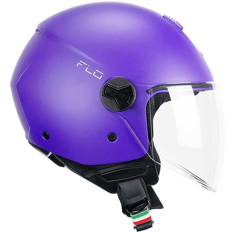 Casco moto e scooter Jet Cgm 167A FLO MONO Viola opaco Visiera lunga