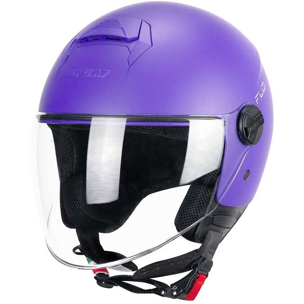 Casco moto e scooter Jet Cgm 167A FLO MONO Viola opaco Visiera lunga
