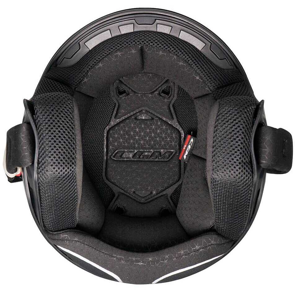 Casco moto e scooter Jet Cgm 167D FLO SPORT Blu Bianco Rosso Visiera lunga