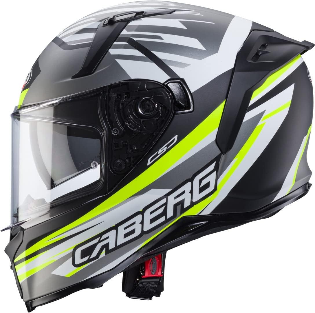 Casco moto Integrale CABERG Avalon X KIRA Nero Opaco Grigio Giallo Fluo Bianco 