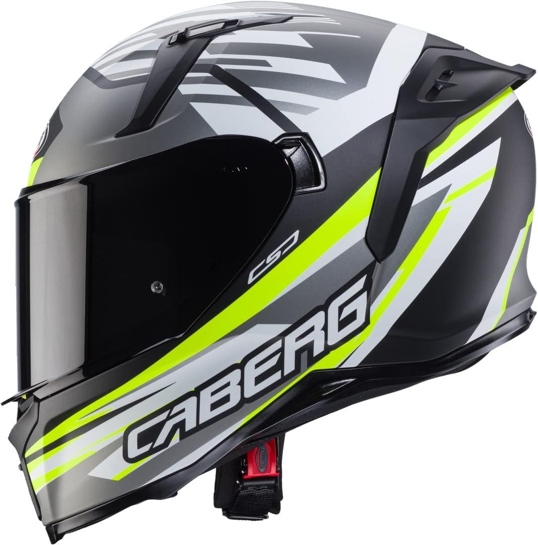 Casco moto Integrale CABERG Avalon X KIRA Nero Opaco Grigio Giallo Fluo Bianco 
