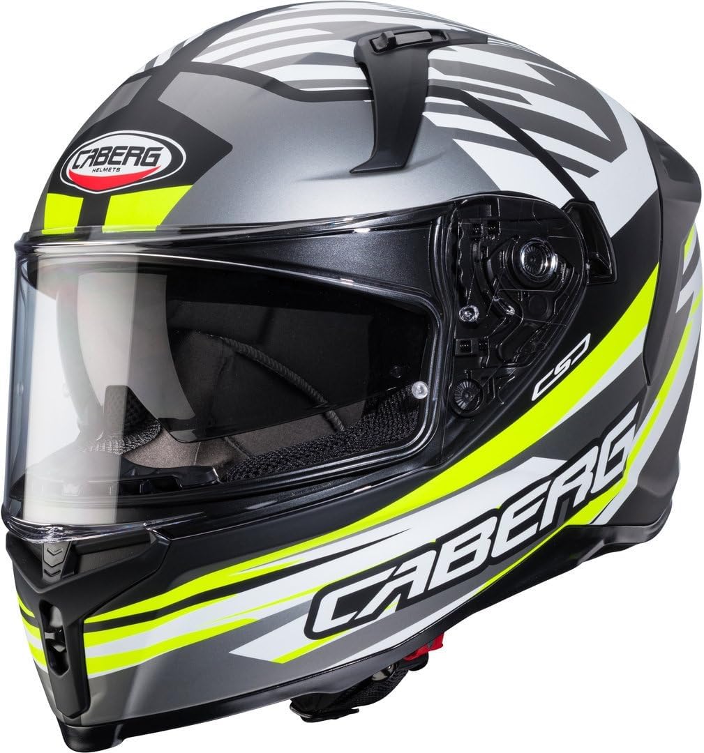 Casco moto Integrale CABERG Avalon X KIRA Nero Opaco Grigio Giallo Fluo Bianco 