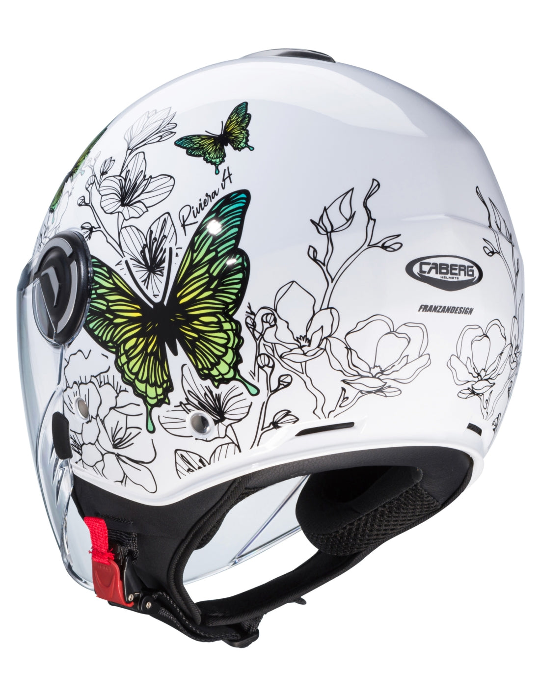 Casco moto scooter jet CABERG Riviera V4X Bianco Floreale