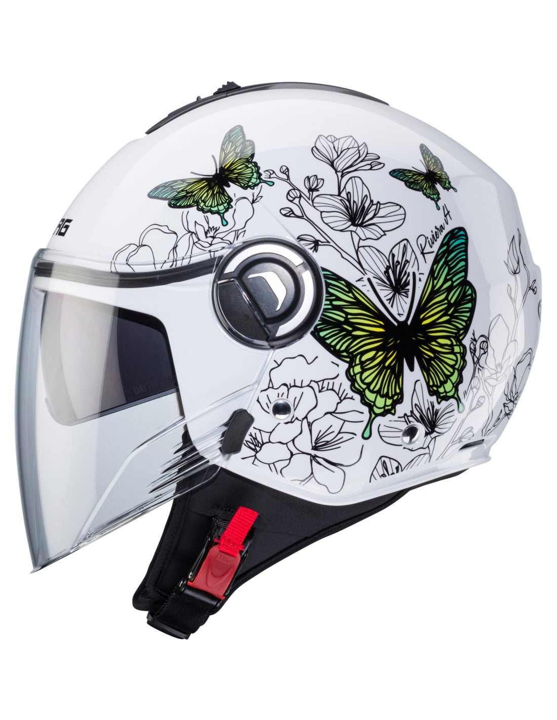 Casco moto scooter jet CABERG Riviera V4X Bianco Floreale