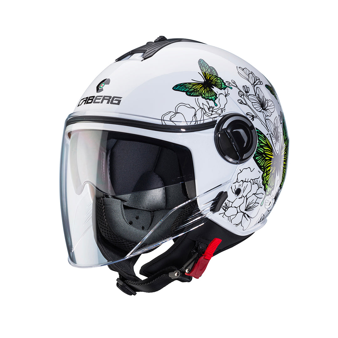 Casco moto scooter jet CABERG Riviera V4X Bianco Floreale