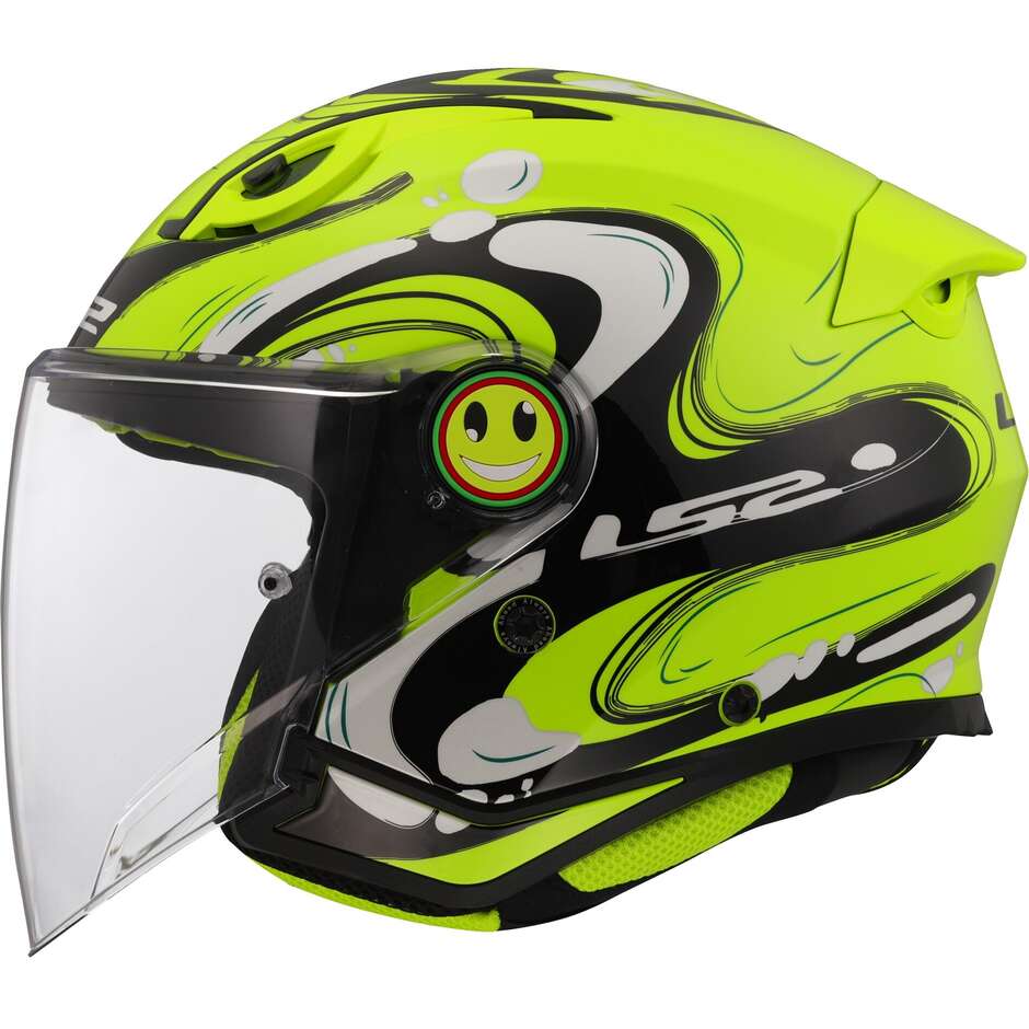 Casco per moto Jet Bambini LS2 OF622 FUNNY II GLUP H-V YELLOW