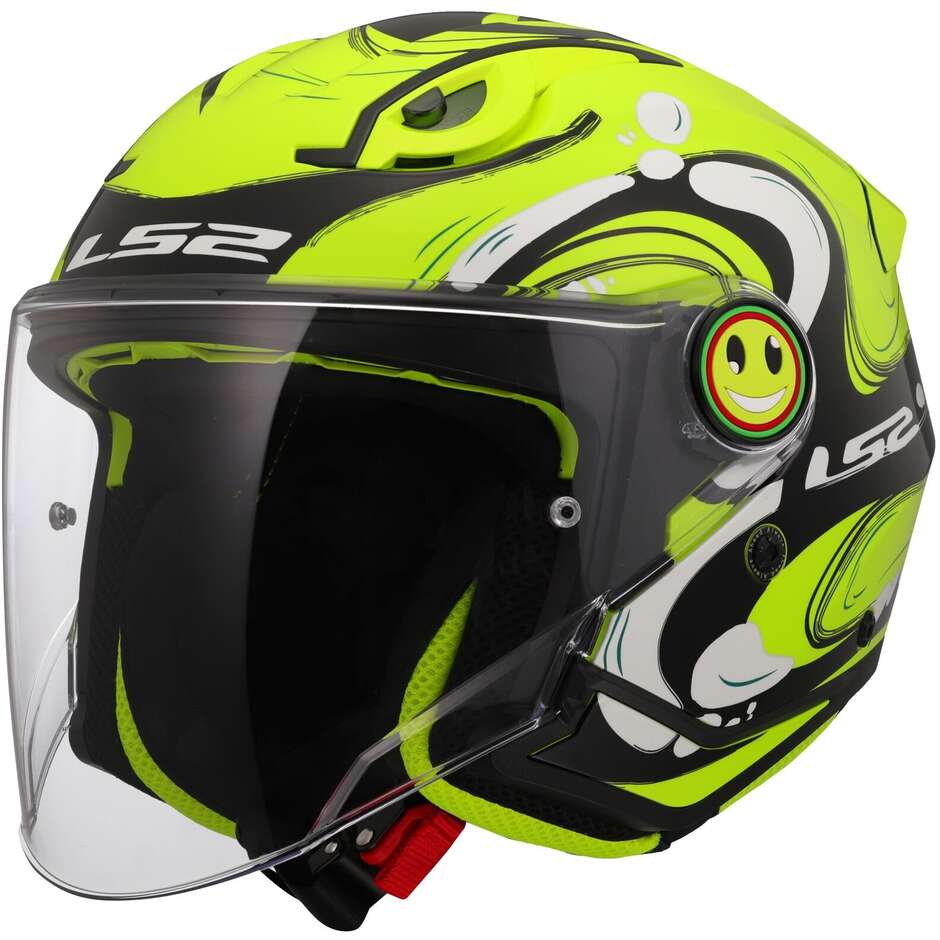 Casco per moto Jet Bambini LS2 OF622 FUNNY II GLUP H-V YELLOW