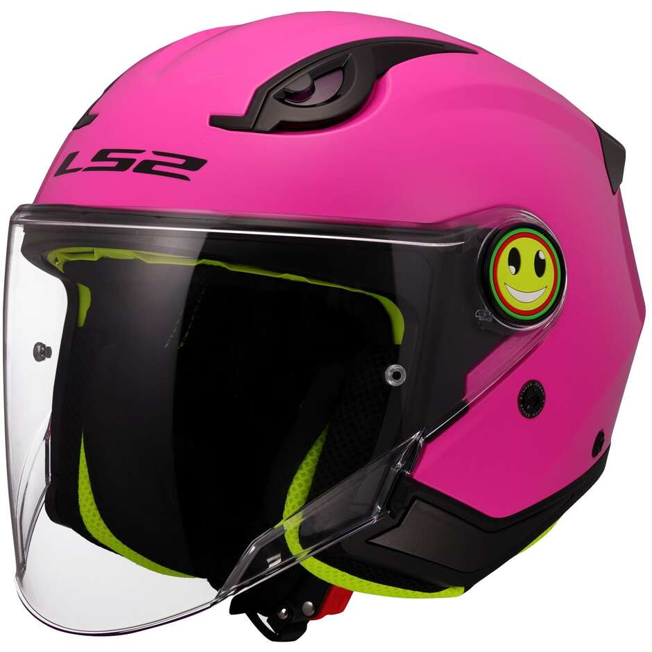 Casco per moto Jet Bambini LS2 OF622 FUNNY II SOLID PINK 