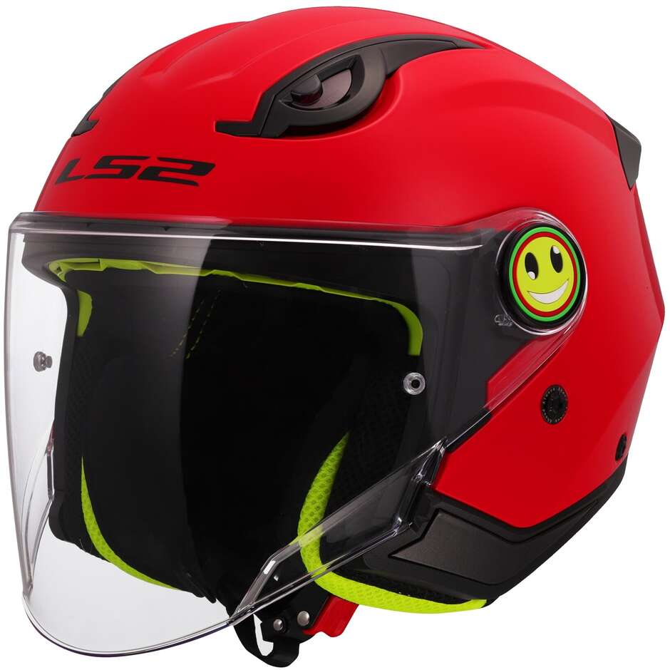 Casco per moto Jet Bambini LS2 OF622 FUNNY II SOLID RED