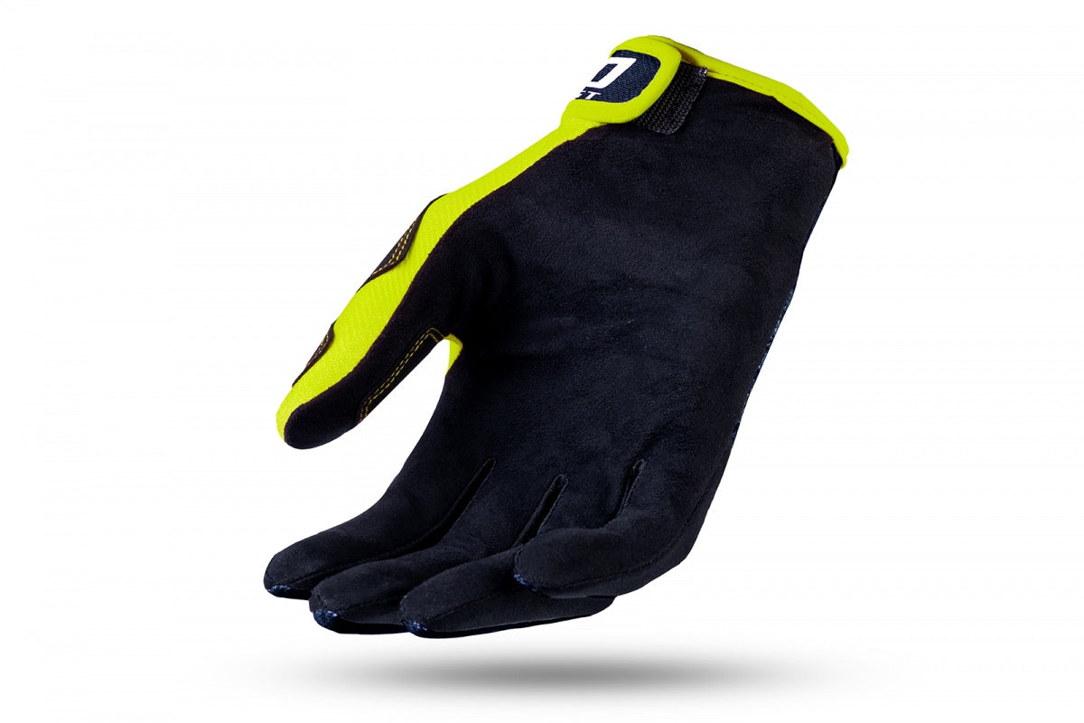 Guanti motocross Skill Kimura blu e giallo fluo UfoPlast