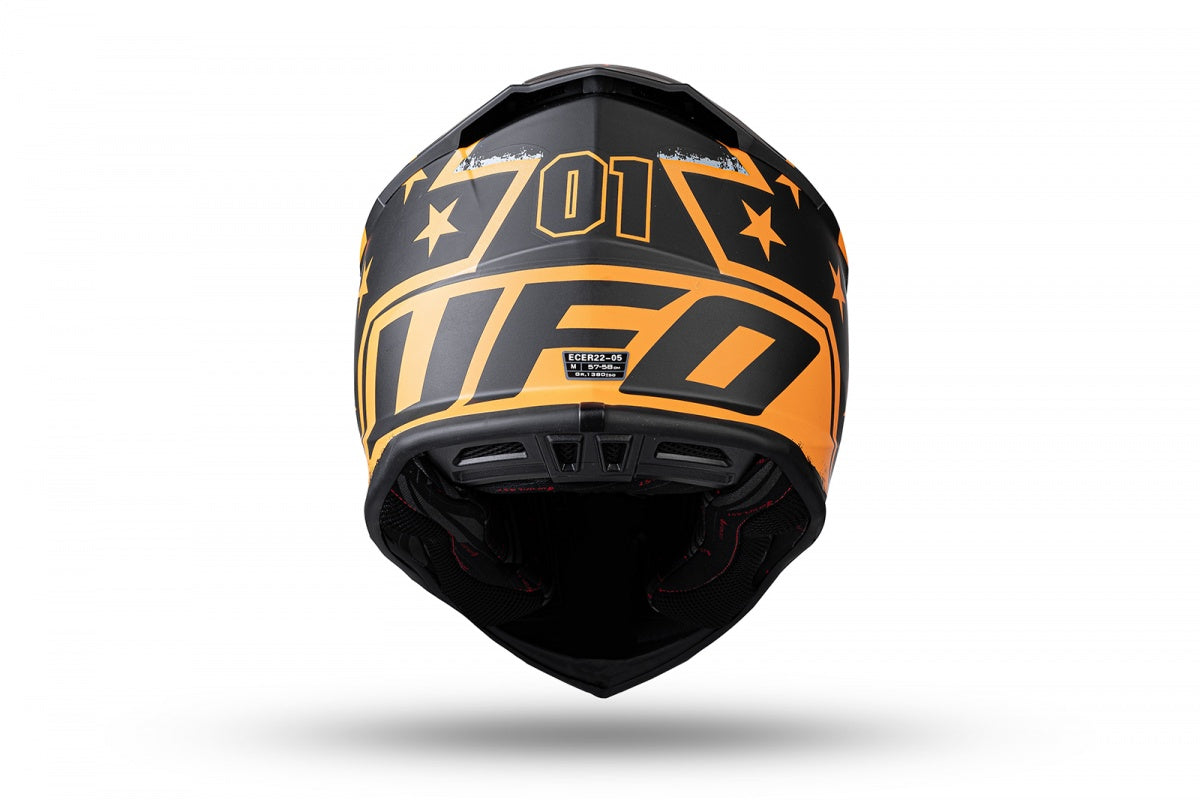 Casco motocross Intrepid nero, rosso e arancione UfoPlast