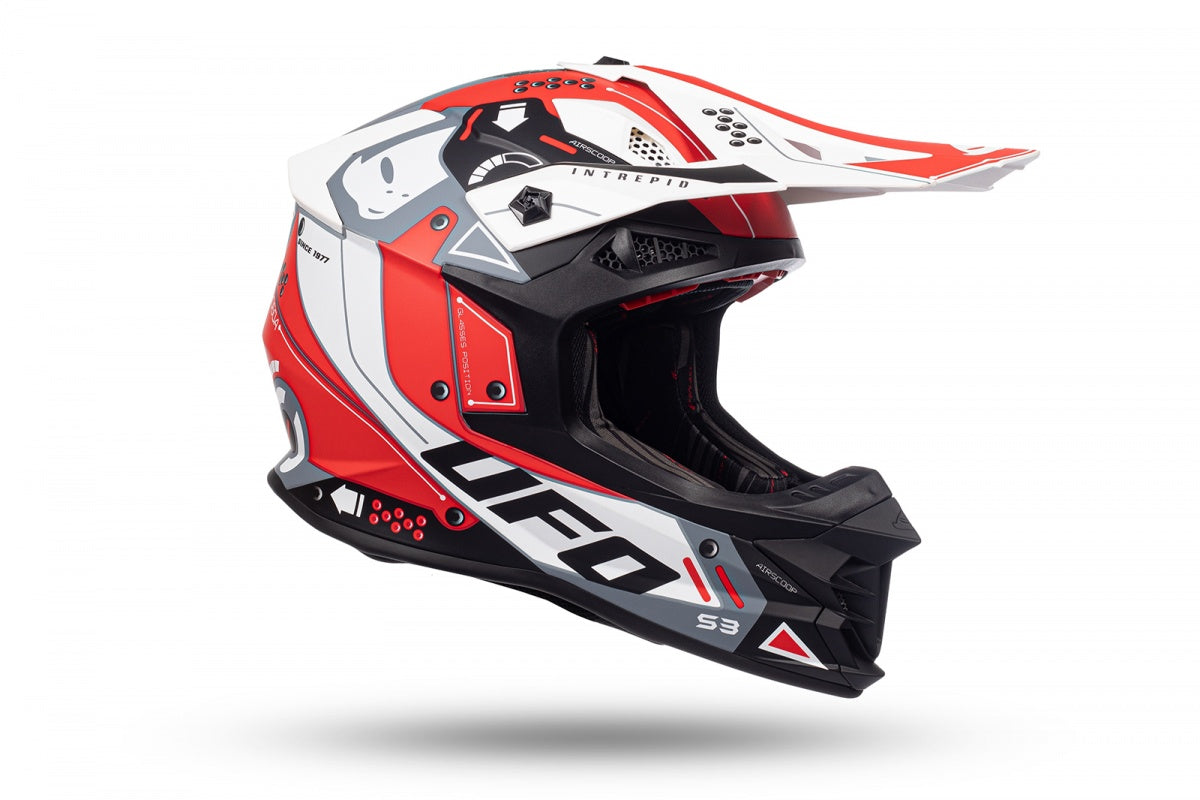 Casco motocross Intrepid rosso e bianco UfoPlast