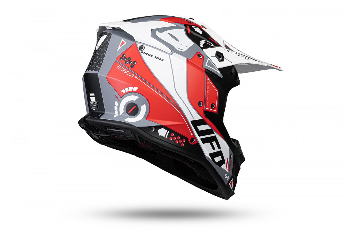 Casco motocross Intrepid rosso e bianco UfoPlast