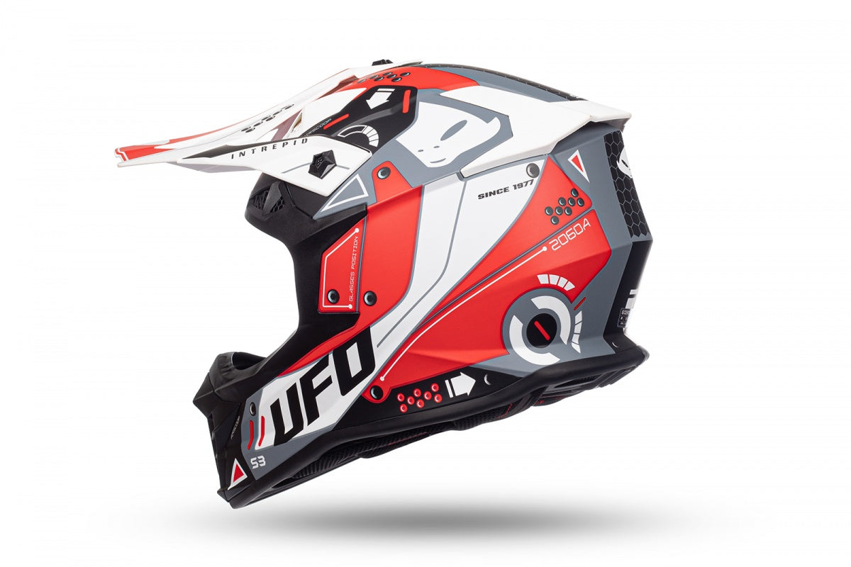 Casco motocross Intrepid rosso e bianco UfoPlast