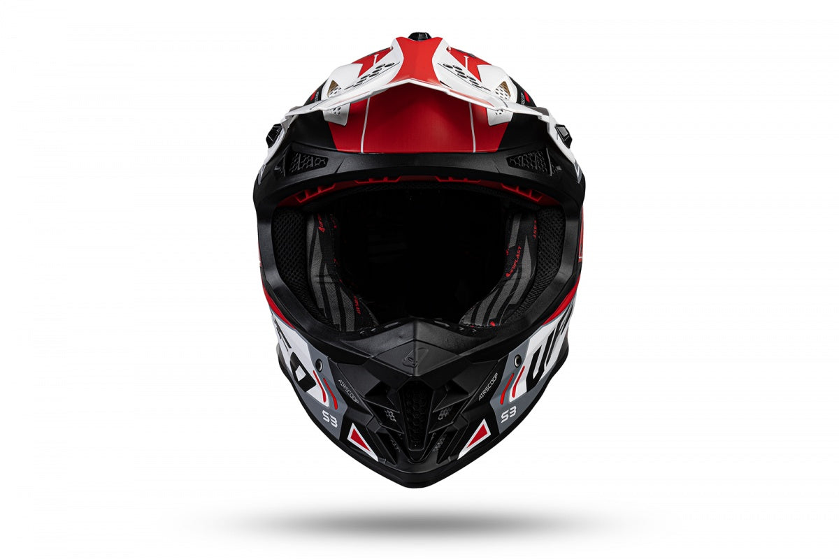 Casco motocross Intrepid rosso e bianco UfoPlast