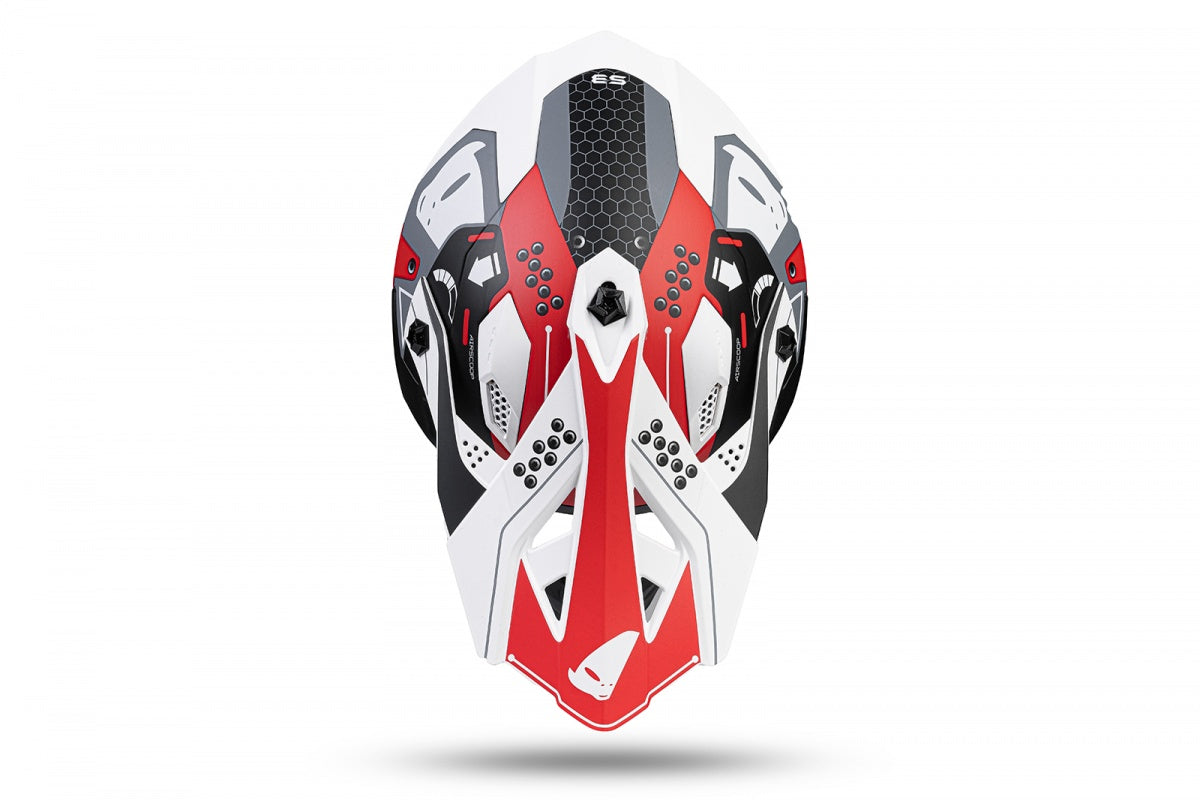 Casco motocross Intrepid rosso e bianco UfoPlast