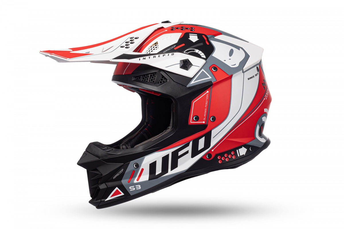 Casco motocross Intrepid rosso e bianco UfoPlast