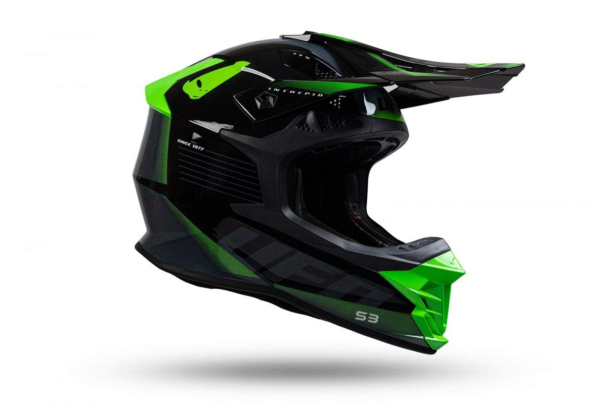 Casco motocross Intrepid nero e verde UfoPlast