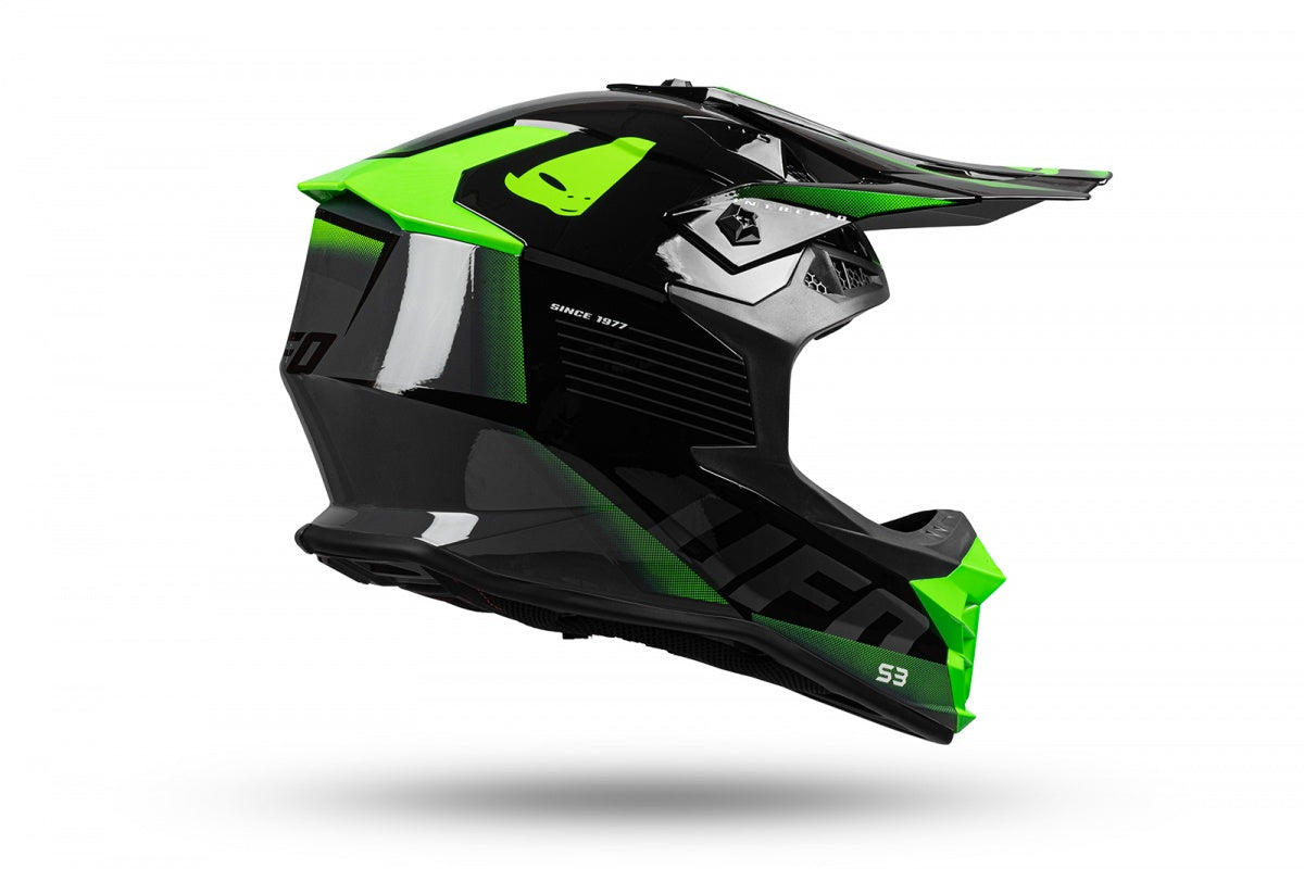 Casco motocross Intrepid nero e verde UfoPlast