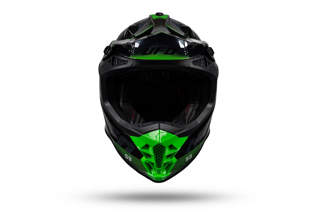 Casco motocross Intrepid nero e verde UfoPlast