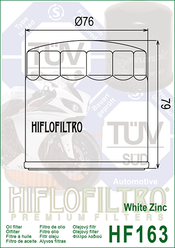 Filtro Olio Hiflo Zincato moto Bmw - 11421460845