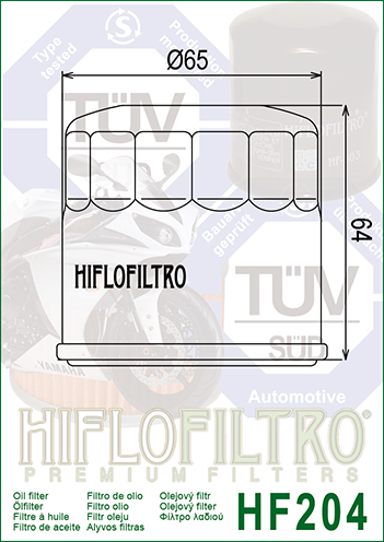 Filtro Olio HIFLO HF204 HONDA YAMAHA 5GH134406000 - 15410MFJD01 - 16097-0002 