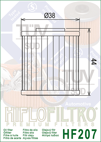 Filtro Olio Hiflo Suzuki/Kawasaki 450 Rm-Z/KX F - 16510-35G00-000/52010-0001