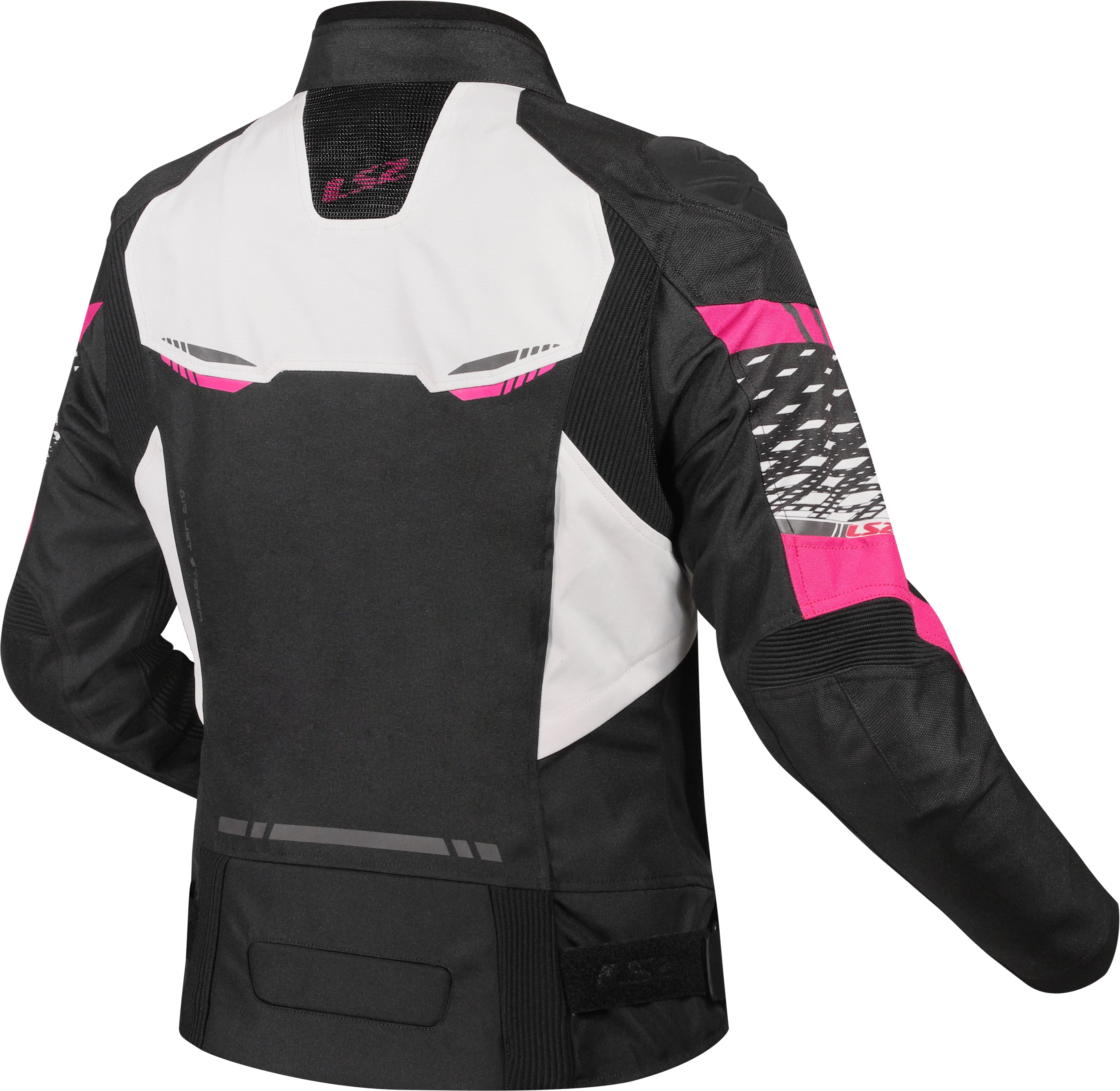 Giacca moto per Donna LS2 APEX LADY JACKET BLACK WHITE PINK