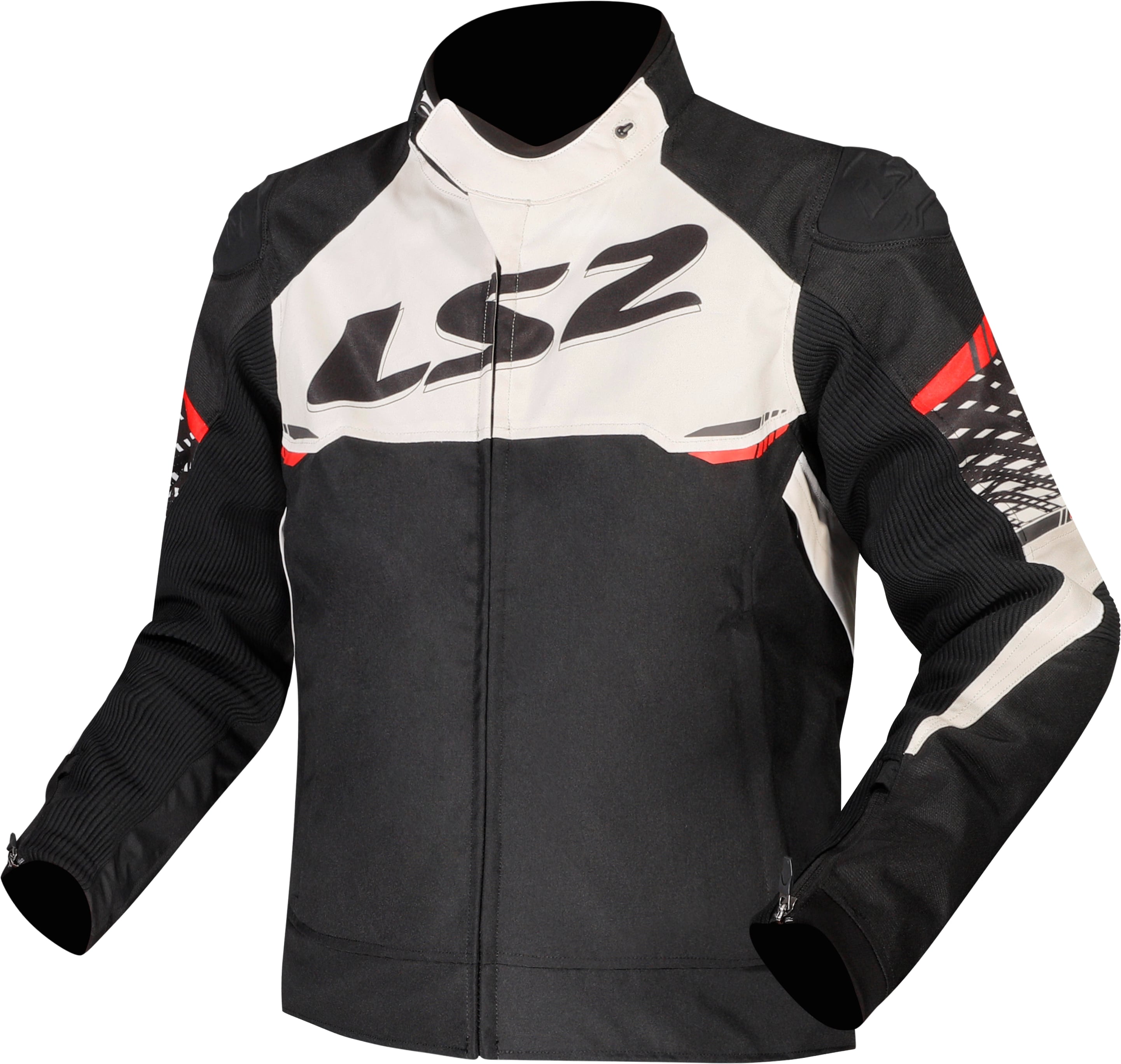 Giacca moto per Uomo LS2 APEX MAN JACKET BLACK WHITE RED