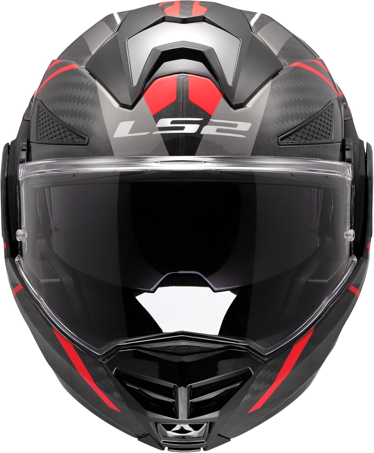 Casco Modulare per moto in carbonio LS2 FF901 ADVANT X CARBON FUTURE II RED