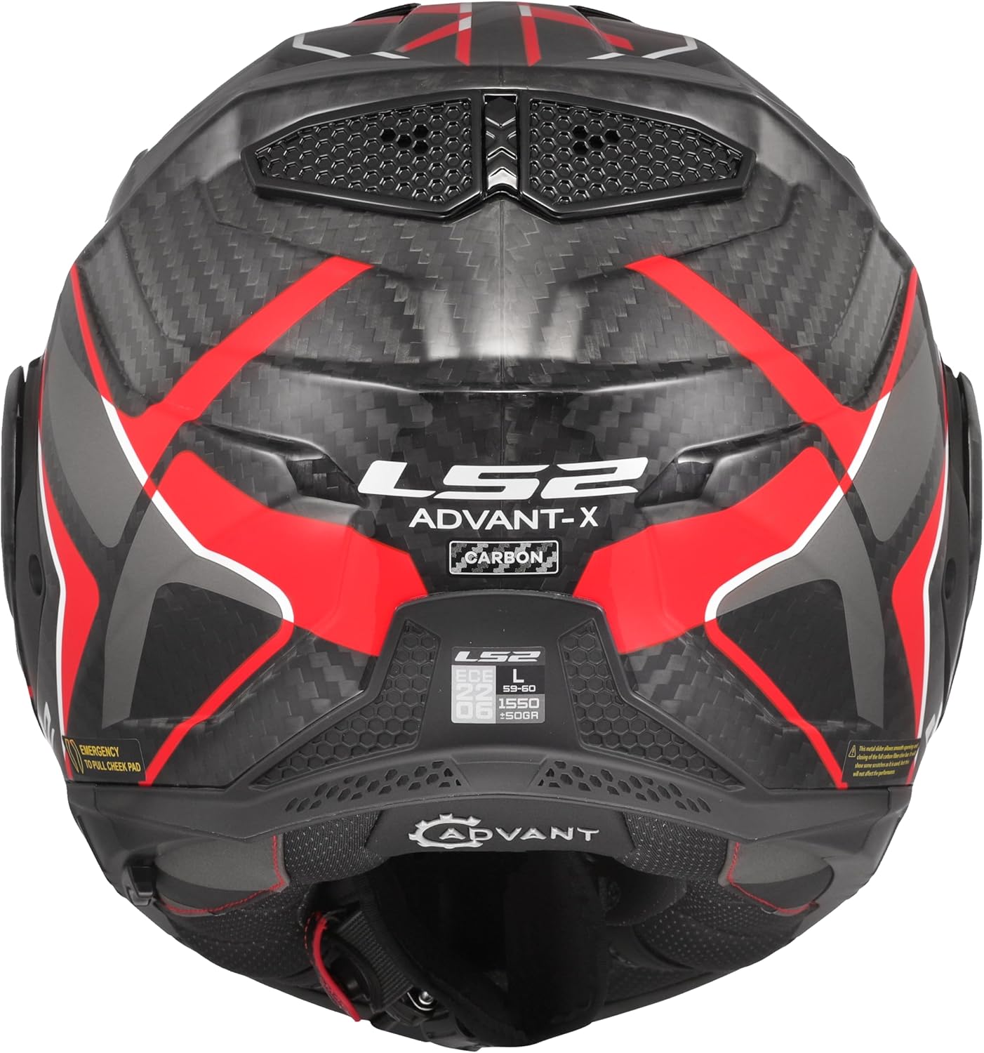 Casco Modulare per moto in carbonio LS2 FF901 ADVANT X CARBON FUTURE II RED