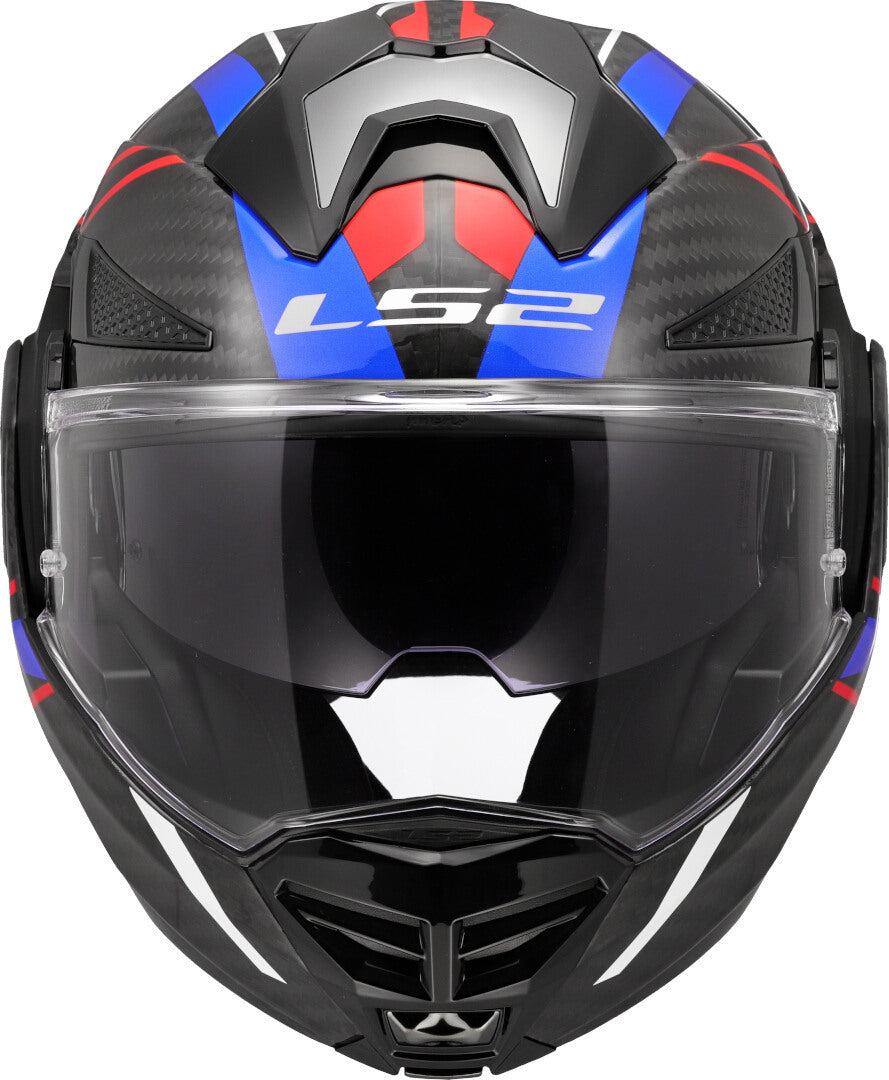 Casco Modulare per moto in carbonio LS2 FF901 ADVANT X CARBON FUTURE II WHITE BLUE