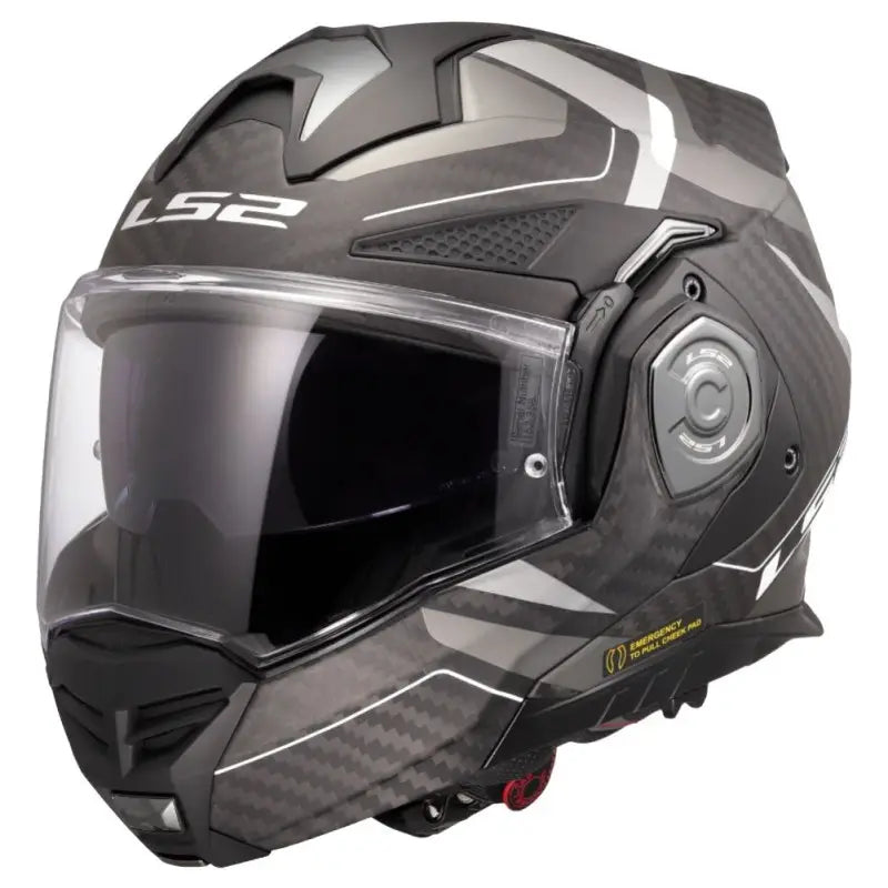 Casco Modulare per moto in carbonio LS2 FF901 ADVANT X C HORIZON SILVER GREY