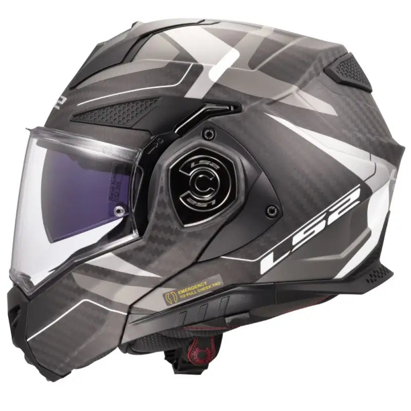 Casco Modulare per moto in carbonio LS2 FF901 ADVANT X C HORIZON SILVER GREY