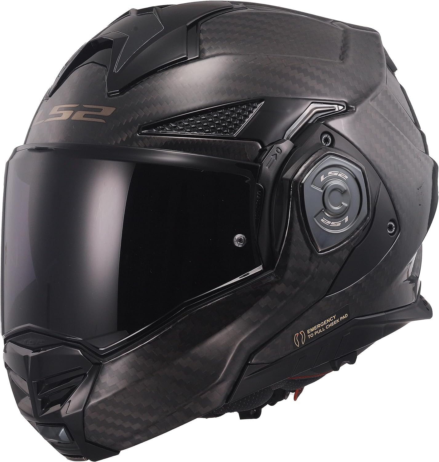 Casco Modulare per moto in carbonio LS2 FF901 ADVANT X SOLID GLOSS CARBON