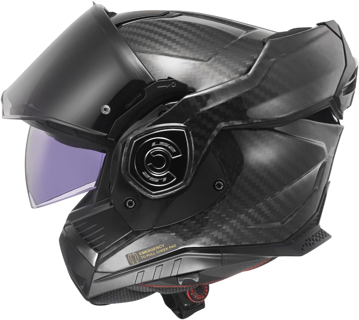 Casco Modulare per moto in carbonio LS2 FF901 ADVANT X SOLID MATT CARBON