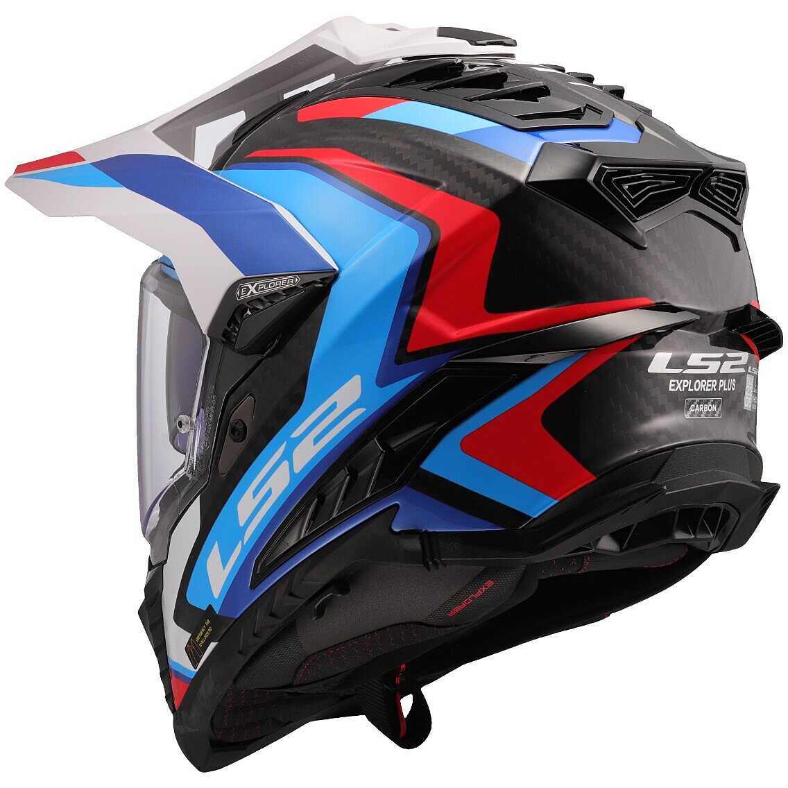 Casco da moto Adventure LS2 MX701 EXPLORER CARBON FRONTIER II WHITE BLUE