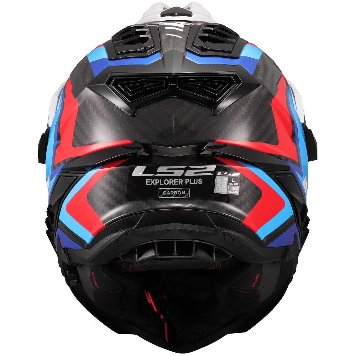 Casco da moto Adventure LS2 MX701 EXPLORER CARBON FRONTIER II WHITE BLUE