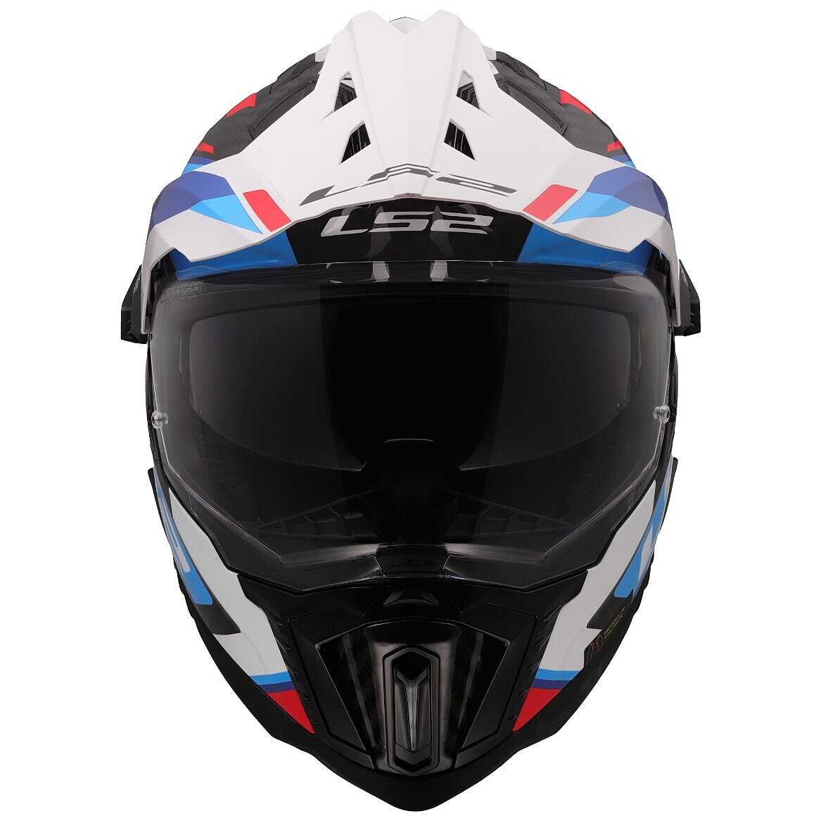 Casco da moto Adventure LS2 MX701 EXPLORER CARBON FRONTIER II WHITE BLUE