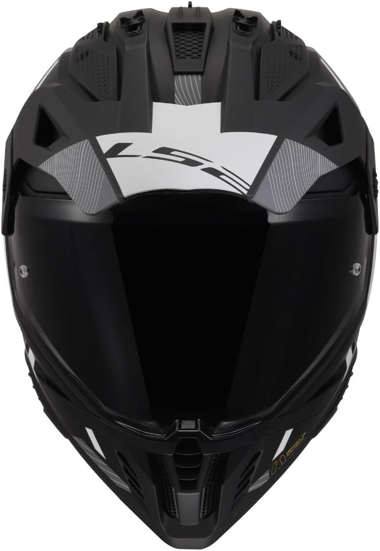 Casco Motocross Enduro LS2 MX702 PIONEER II HILL MATT BLACK WHITE