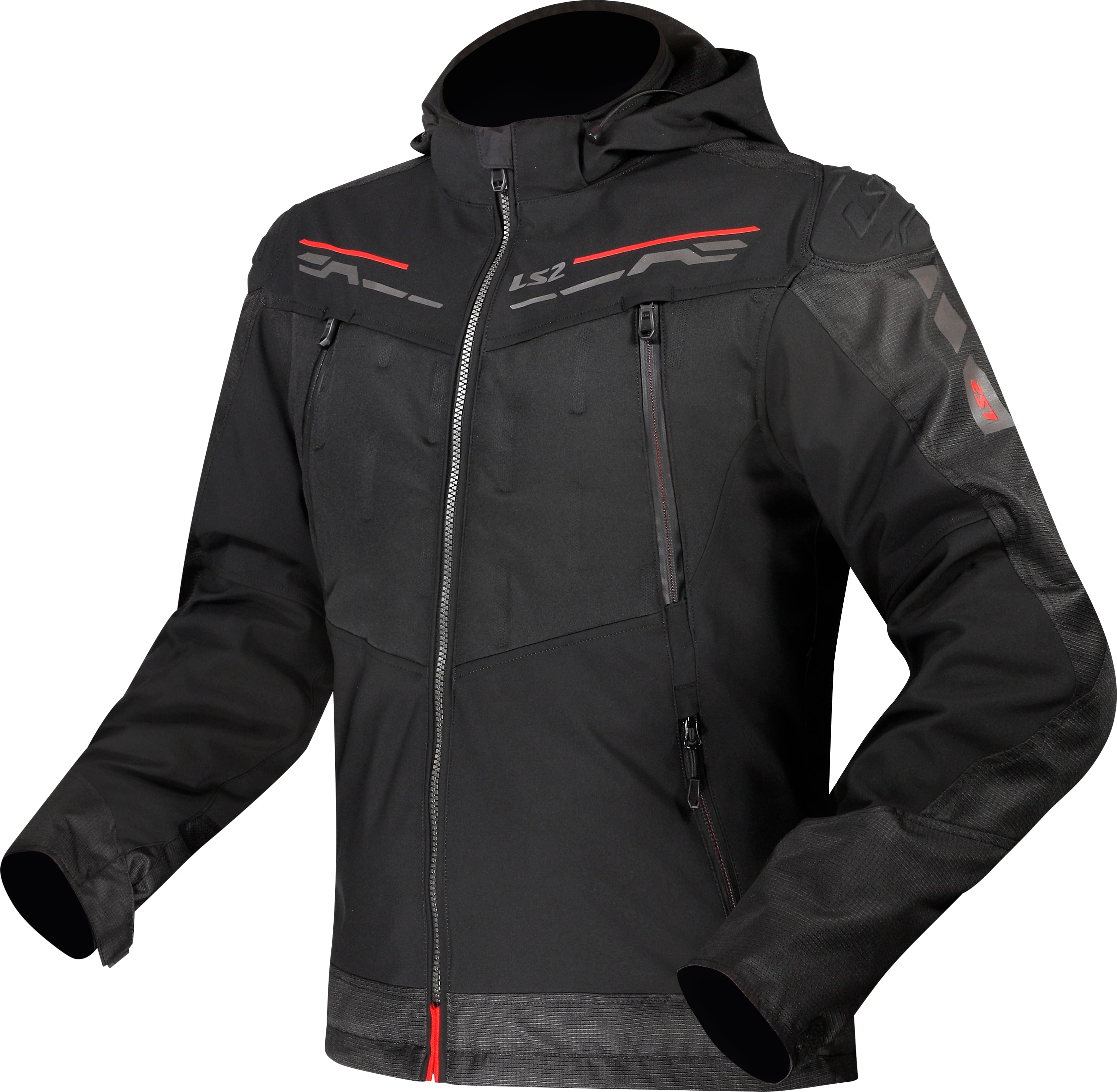 Giacca per moto in tessuto Uomo LS2 ZIRCONIUM MAN JACKET BLACK RED